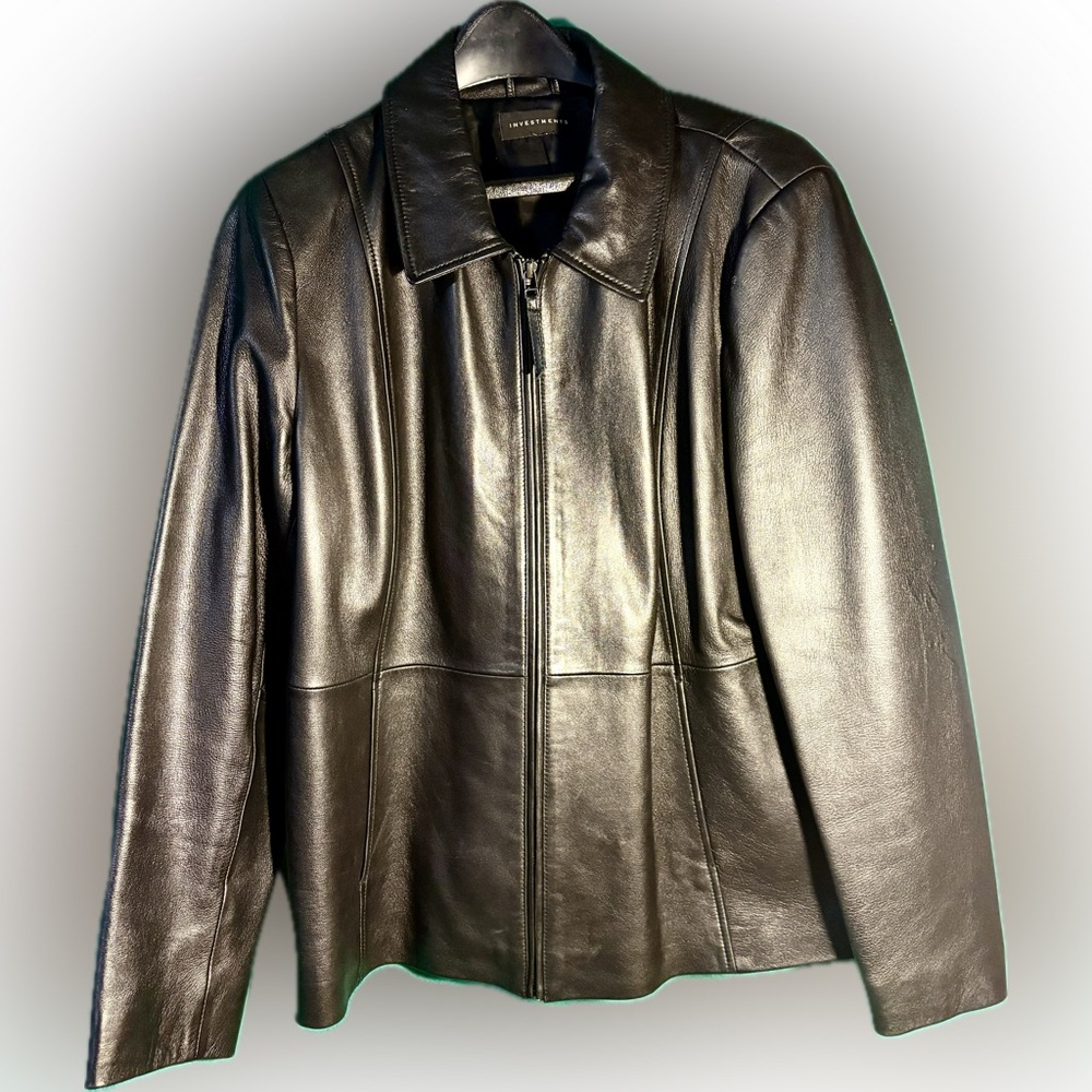 Investments Black Leather (Lambskin) Jacket